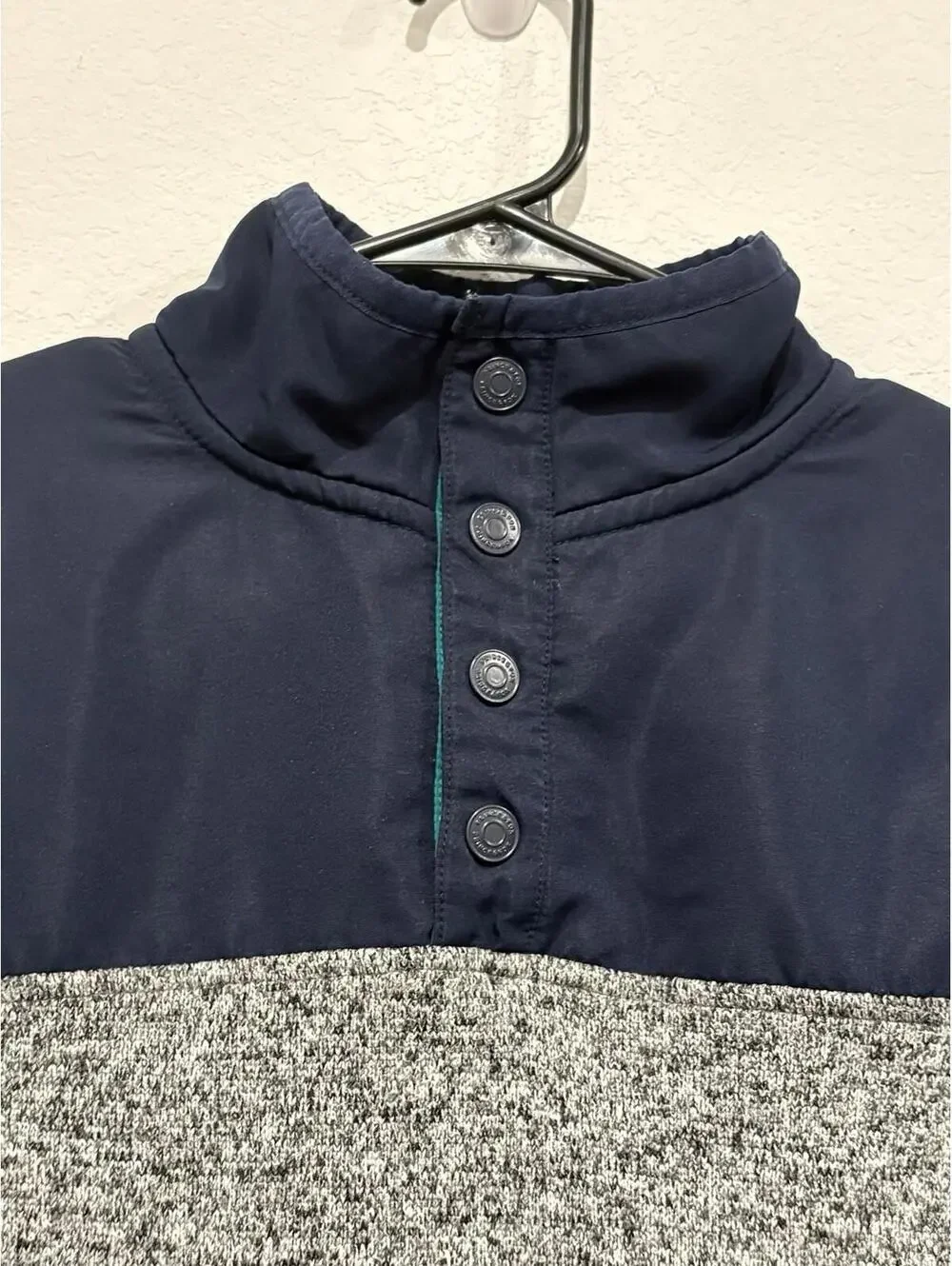 Prince & Fox Blue Gray Snap Fleece Pullover Jacket Men’s S